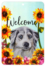 Australian Sheperd - HHS Welcome Indoor/Outdoor Aluminum Sign