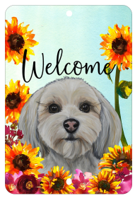 Havanese - Cream - HHS Welcome Indoor/Outdoor Aluminum Sign