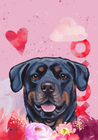 Rottweiler - Hippie Hound Studios Valentines  House Flags