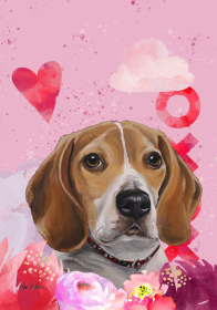 Beagle - Hippie Hound Studios Valentines  Garden Flags