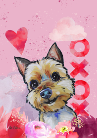 Yorkie - Hippie Hound Studios Valentines  Garden Flags