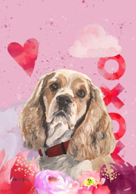 Cocker Spaniel Buff - Hippie Hound Studios Valentines  House Flags