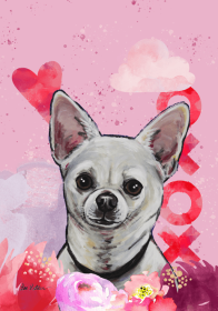 Chihuahua - Hippie Hound Studios Valentines House Flags