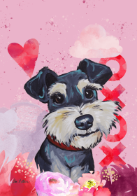 Schnauzer  - Hippie Hound Studios Valentines  Garden Flags