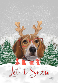 Beagle - Hippie Hound Studios Christmas House Flags