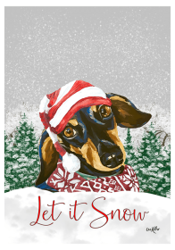 Dachshund - Black and Tan - Hippie Hound Studios Christmas House Flags