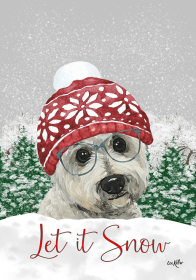 West Highland White Terrier - Hippie Hound Studios Christmas House Flags