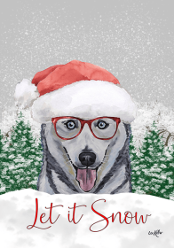 Siberian Husky - Hippie Hound Studios Christmas House Flags