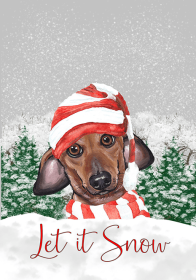 Dachshund - Red - Hippie Hound Studios Christmas House Flags