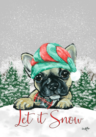 French Bulldog - Hippie Hound Studios Christmas House Flags