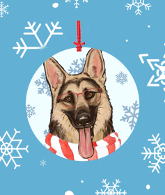 German Shepherd -   Hippie Hound Studios Christmas Tree Ornament