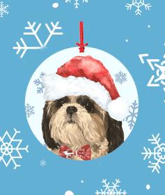 Shih Tzu -   Hippie Hound Studios Christmas Tree Ornament