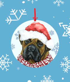 Bullmastiff -   Hippie Hound Studios Christmas Tree Ornament