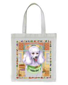 Poodle White - Tomoyo Pitcher   Dog Breed Tote Bag