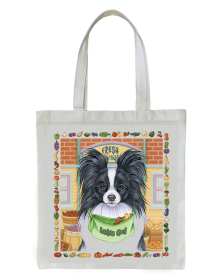 Papillon Black and White - Tomoyo Pitcher   Dog Breed Tote Bag