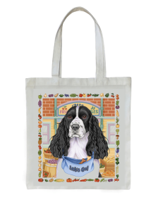 Springer Spaniel Black/White - Tomoyo Pitcher   Dog Breed Tote Bag