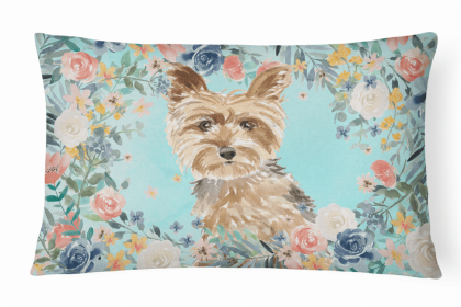 Yorkshire Terrier Dog Art Canvas Fabric Decorative Pillow