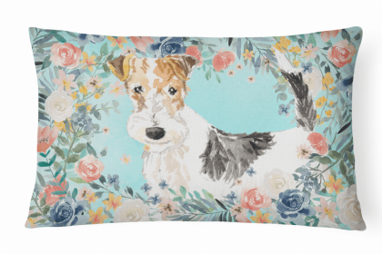 Fox Terrier Dog Art Canvas Fabric Decorative Pillow