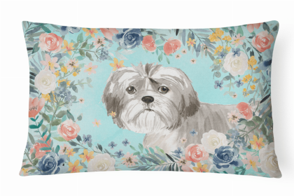 Shih Tzu Puppy Dog Art Canvas Fabric Decorative Pillow