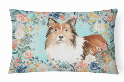 Sheltie Dog Art Canvas Fabric Decorative Pillow