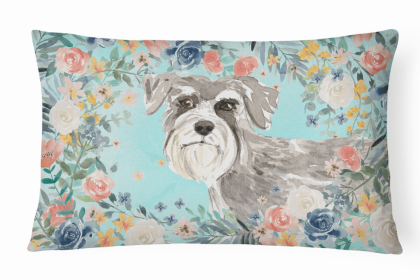 Schnauzer #1 Dog Art Canvas Fabric Decorative Pillow