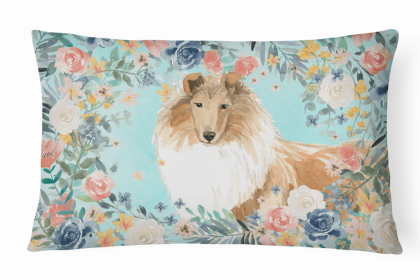 Collie 2 Dog Art Canvas Fabric Decorative Pillow