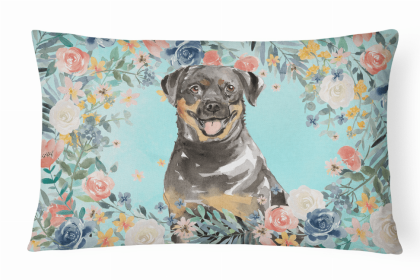 Rottweiler Dog Art Canvas Fabric Decorative Pillow