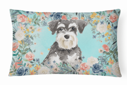 Schnauzer #2 Dog Art Canvas Fabric Decorative Pillow