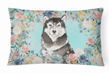 Alaskan Malamute Dog Art Canvas Fabric Decorative Pillow