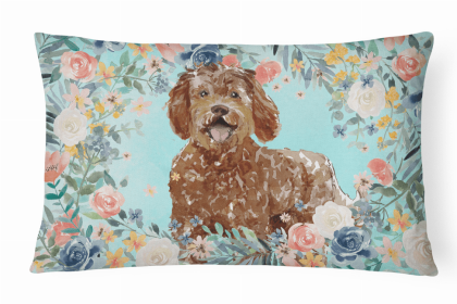 Labradoodle Dog Art Canvas Fabric Decorative Pillow