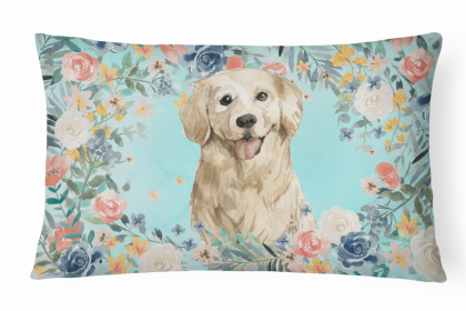 Golden Retriever Dog Art Canvas Fabric Decorative Pillow