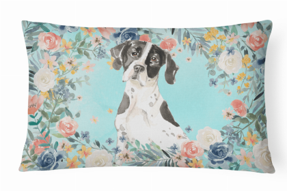 English Pointer Dog Art Canvas Fabric Decorative Pillow