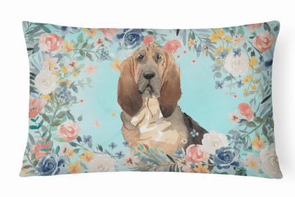 Bloodhound Dog Art Canvas Fabric Decorative Pillow