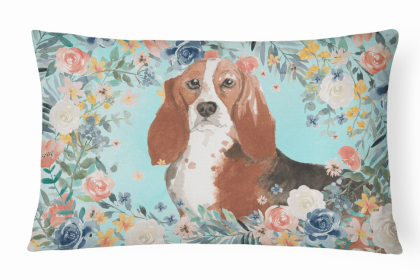 Basset Hound Dog Art Canvas Fabric Decorative Pillow