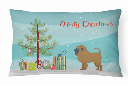 Affenpinscher - Tan - Christmas Tree Dog Art Canvas Fabric Decorative Pillow Style 2