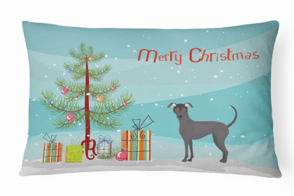 Argentine Pila - Christmas Tree Dog Art Canvas Fabric Decorative Pillow Style 2