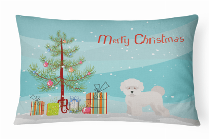 Bichon Frise 1 - Christmas Tree Dog Art Canvas Fabric Decorative Pillow Style 2