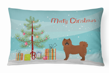 Eurasier or Eurasian Dog - Christmas Tree Dog Art Canvas Fabric Decorative Pillow Style 2