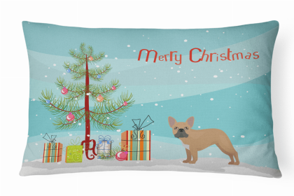 French Bulldog 1 - Christmas Tree Dog Art Canvas Fabric Decorative Pillow Style 2