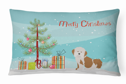 Havanese 1 - Christmas Tree Dog Art Canvas Fabric Decorative Pillow Style 2