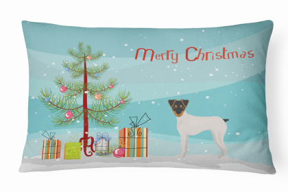 Japanese Terrier - Christmas Tree Dog Art Canvas Fabric Decorative Pillow Style 2