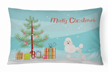 Poodle - Mini - Christmas Tree Dog Art Canvas Fabric Decorative Pillow Style 2