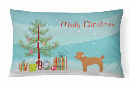 Poodle - Toy - Christmas Tree Dog Art Canvas Fabric Decorative Pillow Style 2