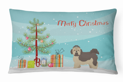 Russian Lapdog - Christmas Tree Dog Art Canvas Fabric Decorative Pillow Style 2