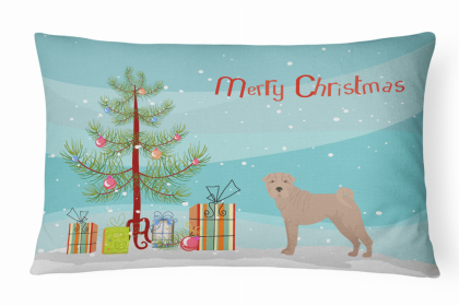 Shar Pei 1 - Christmas Tree Dog Art Canvas Fabric Decorative Pillow Style 2