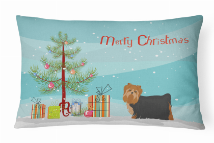 Yorkshire Terrier 1 - Christmas Tree Dog Art Canvas Fabric Decorative Pillow Style 2