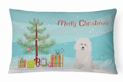 Bolognese 1 - Christmas Tree Dog Art Canvas Fabric Decorative Pillow Style 2