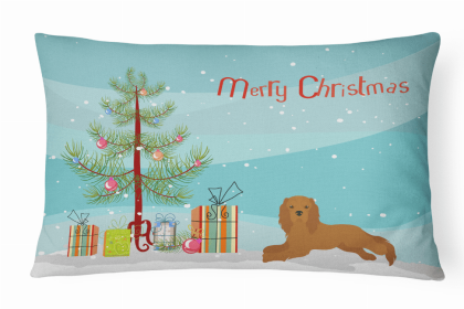 Cavalier King Charles Spaniel - Ruby - Christmas Tree Dog Art Canvas Fabric Decorative Pillow Style 2