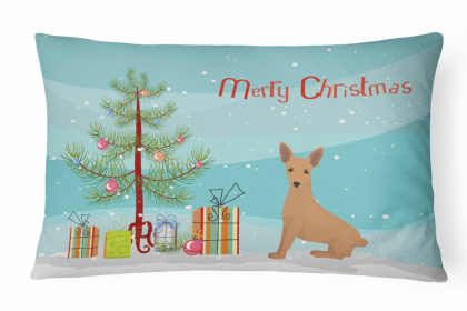 Min Pin 1 - Christmas Tree Dog Art Canvas Fabric Decorative Pillow Style 2