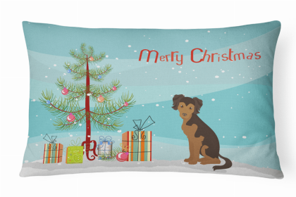 Chihuahua - Persian - Christmas Tree Dog Art Canvas Fabric Decorative Pillow Style 2